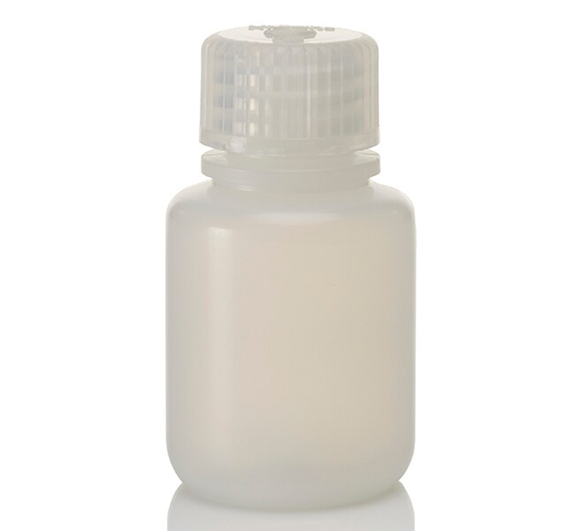 Fles rond smalle hals HDPE 30ml + schroefstop PP Nalgene