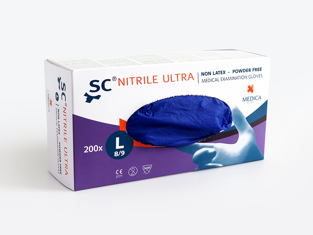 Glove SC Nitrile Ultra, powder free, purple, LARGE, Medica