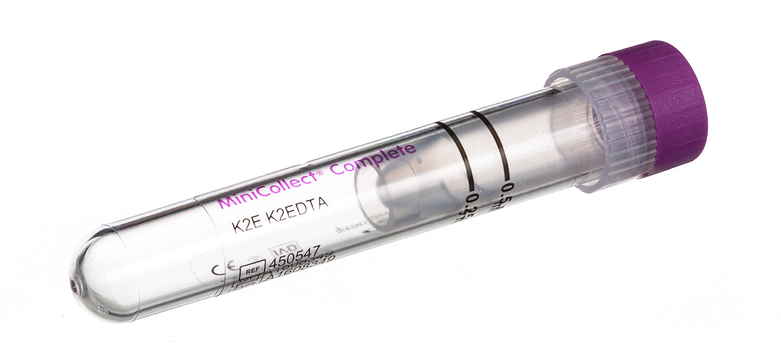 Vacuette MiniCollect Complete tube 0.25-0.5ml, EDTA K2, lavender cap, Greiner