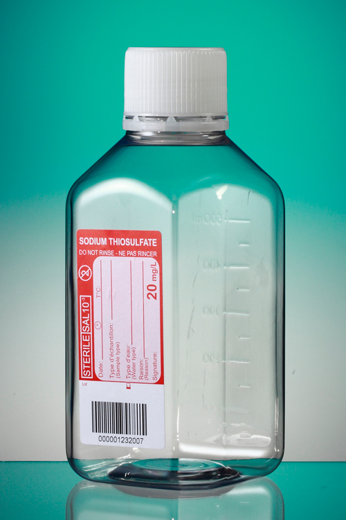 Petbottle 500ml+tamper evident witte dop + 20mg thios/L, sterile, Gosselin