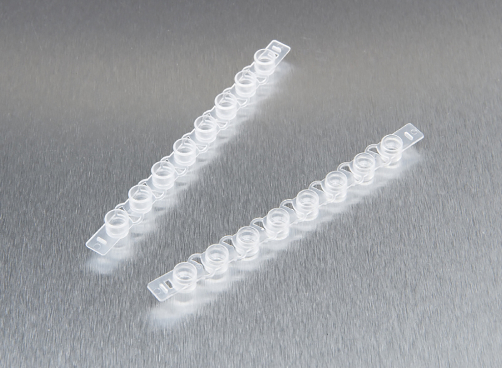 Strip of 8 caps for 0,2ml microtubes, natural, non sterile