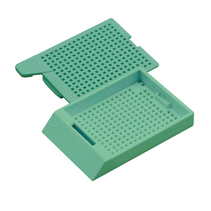 PI Biopsy cassette System II groen, deksel groen, voor PI printer, Cellpath