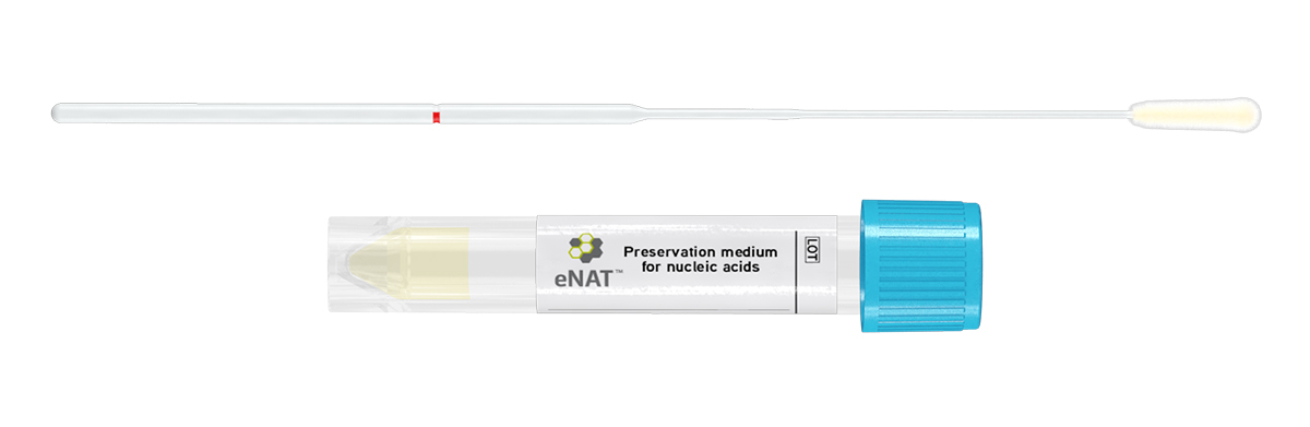 ENat transparency tube 1ml 12x80+screwcap+Pernasal swab, Copan