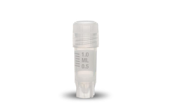 Cryovial 1.2ml, 12.5 x 42mm, external screw thread + self-standing, Simport