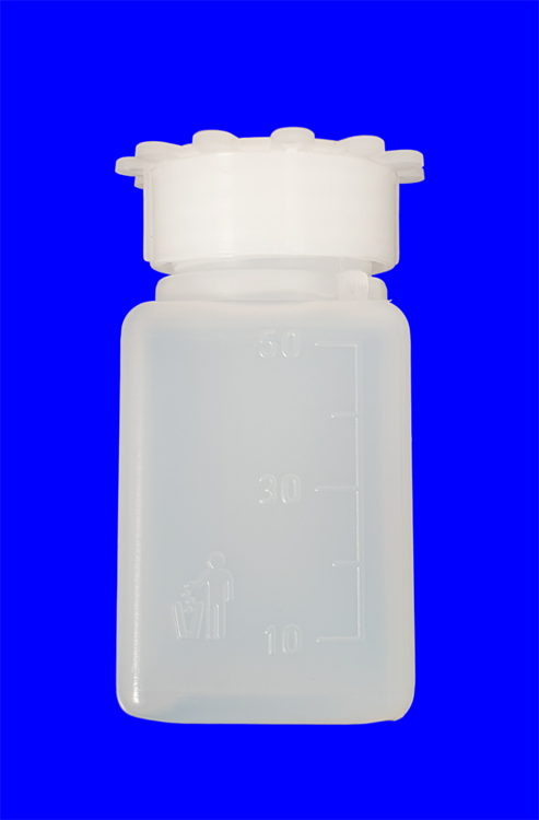 Bottle 50ml, square with wide neck, sealable, pe, Kartell