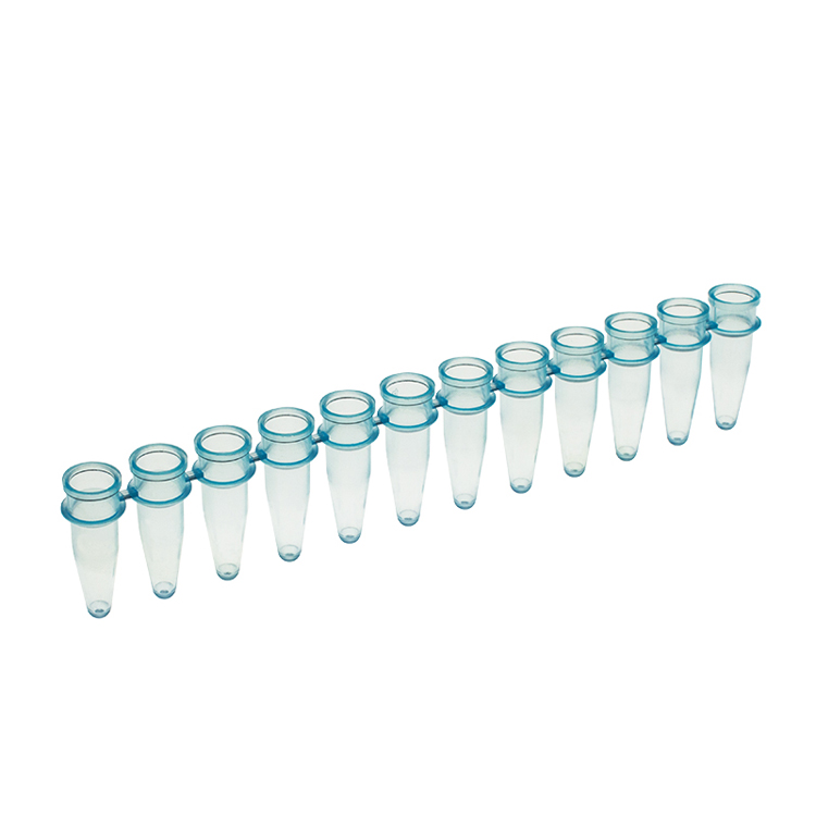 PCR strip of 12 microtubes 0.2ml blue PCR, Simport