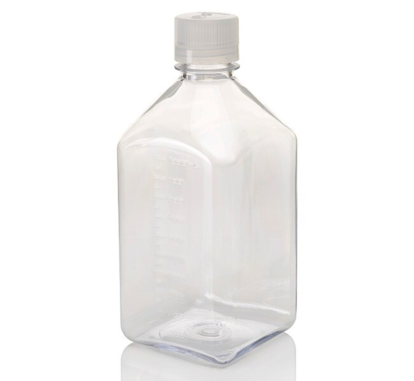 Flacon carré col étroit pc 1000ml bouchon plp autoclavable Nalgene