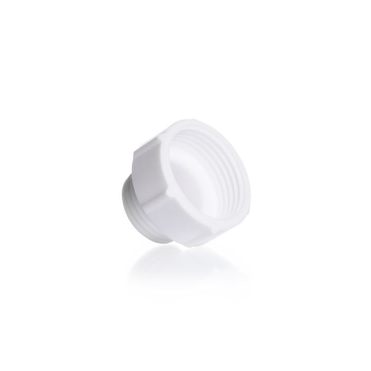 Duran GL45 thread adaptor for vacuum filtration unit,  PTFE white