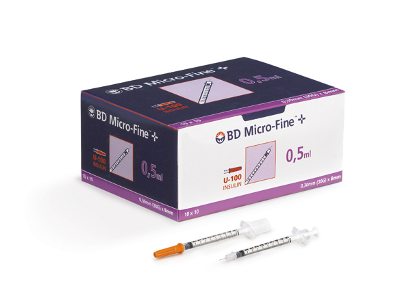 Seringue à insuline 0.5ml + aiguille 30G BD