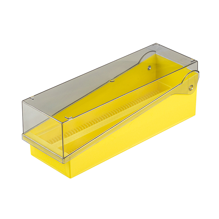 Microscope slide box yellow, Simport