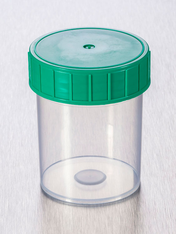 125ml beaker clear plp +green screwcap, Gosselin