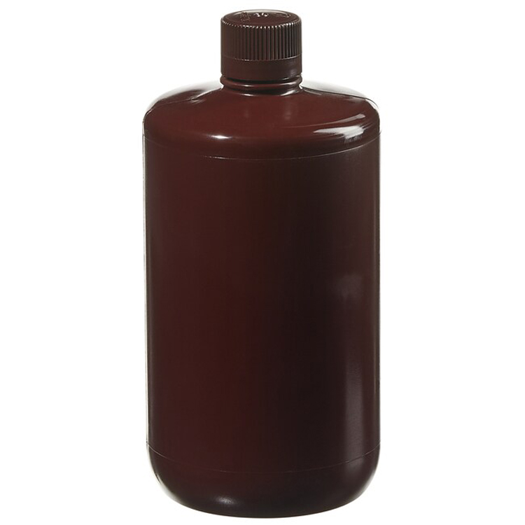 Bouteille PP ronde 2L ambre + col étroit + bouchon Nalgene