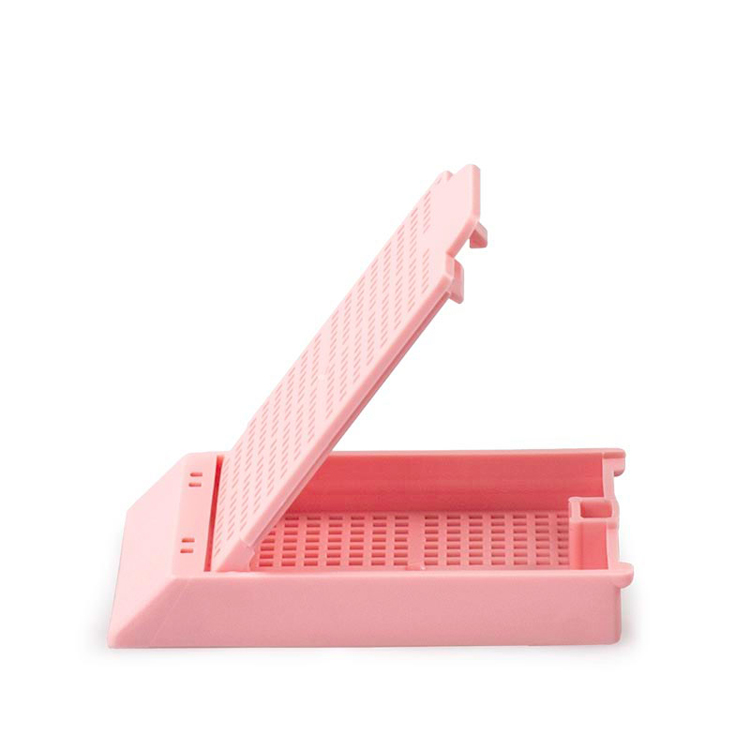 Histosette II Biopsy quickload cassette avec couvercle rose non monté, Simport