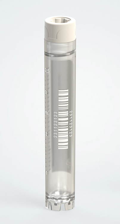 CryoGen tube 4ml, jupe, bouchon à vis interne, graduation et barcode, stérile, petit emballage Biosigma