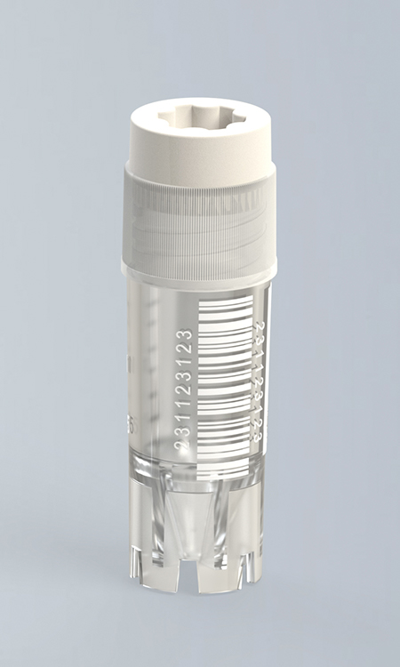 CryoGen tube 1,2ml, self-standing, ext. screw cap, graduation + barcode, sterile, small packaging Biosigma