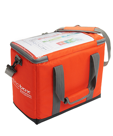 Hemobox Malette L, isothermal transport bag UN3373, 245x400x345mm/LxBxH, orange/red