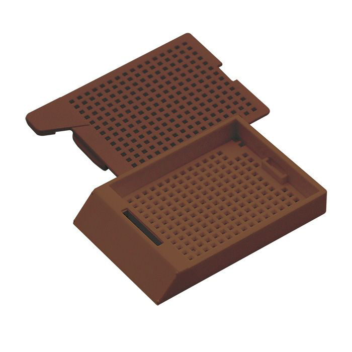 PI Biopsy cassette System II brown, brown lid, for PI printer, Cellpath