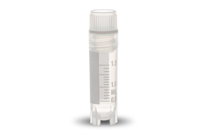 Cryovial 2ml, 12.5 x 49mm, internal screw thread, silicone washer seal + self-standing, Simport