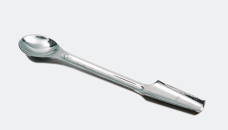 Chisel and grooved spoon with flat end, length 150 mm, width 20mm, stainless steel, JP Selecta