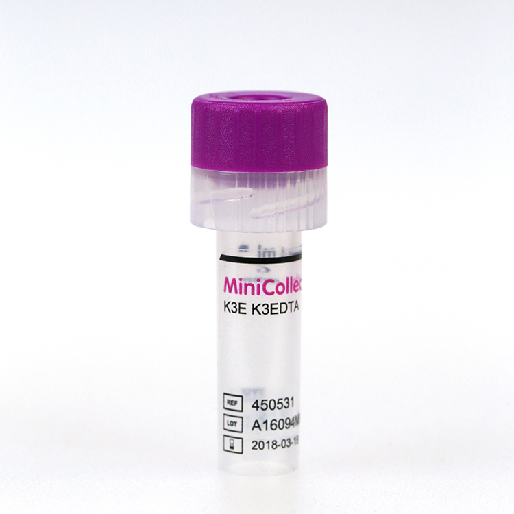 Vacuette MiniCollect tube 1ml, K3E EDTA, lavender cap, Greiner