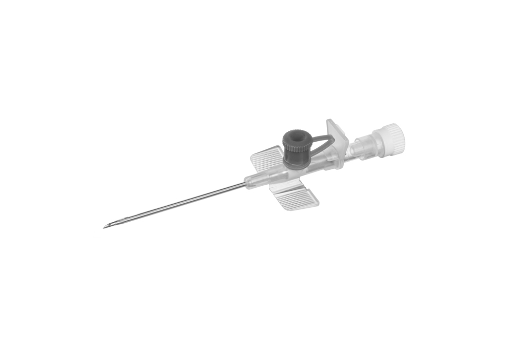 Clip ported safety IV catheter, 16G,  1,7x45mm, grey, Vigmed