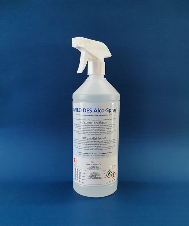 Alco-spray, bouteille 1L, spray desinfectant avec éthanol