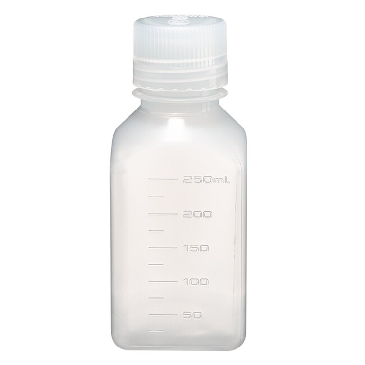 Square bottle narrow neck plp 250ml cap plp autoclavable Nalgene