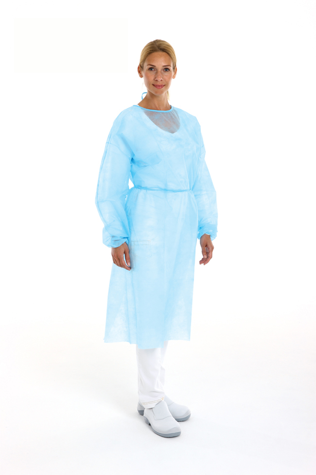 CMT pp non woven protection coat, blue, latex free, regular weight (120cm)