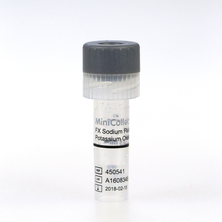 Vacuette MiniCollect tube 0,5ml, FX Sodium Fluo/Potassium oxalate, grey cap, Greiner