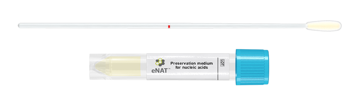 ENat transparency buis 2ml 12x80+schroefstop+regular flocked swab, Copan