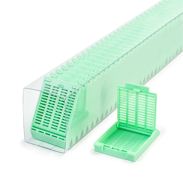 Slimsette quickload embedding cassette+cap green, Simport