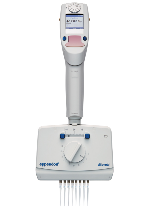 Xplorer plus Move it, 8-channel, variable, 1-20µl, rose clair, Eppendorf