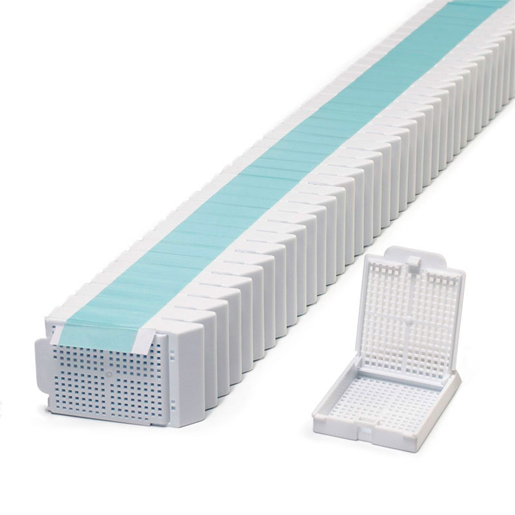 Histosette ll quickload stackable biopsy cassette +lid white, Simport