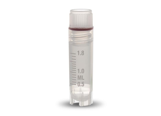 Cryovial 2ml, 12.5 x 49mm, internal screw thread + self-standing + o-ring, Simport