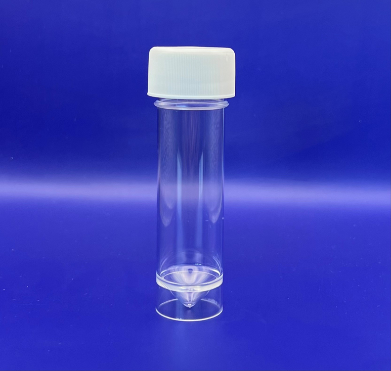 Tube 90 x 25mm, 30ml, polysterène, aseptique, cap blanc, ISS