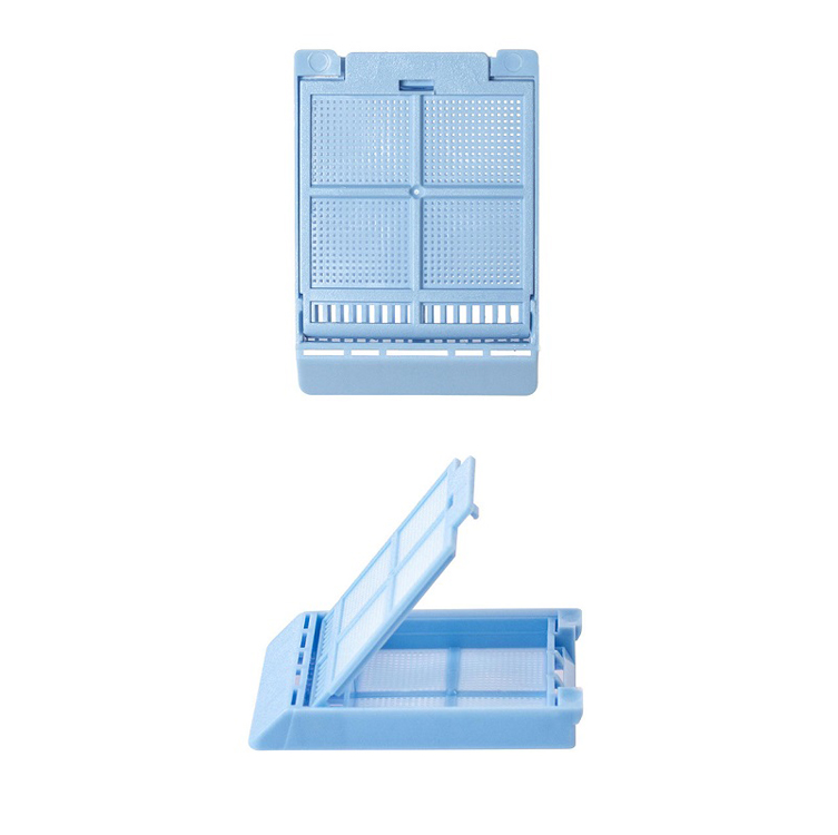 Micromesh biopsy 1 compartiment + deksel blauw, Simport