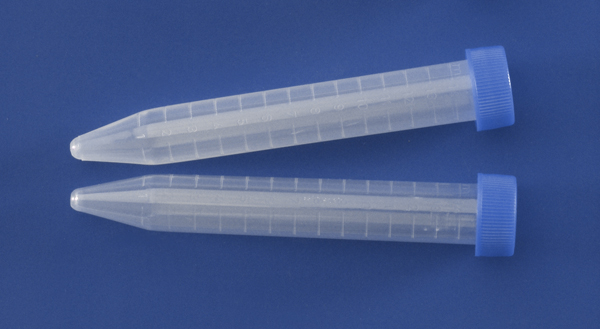 Tube 15ml, 120 x 17mm, PP, conical bottom, graduation, with blue screw cap, gamma irradiated, LP