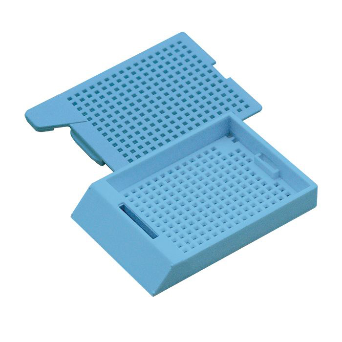 PI Biopsy cassette System II blauw, deksel blauw, voor PI printer, Cellpath