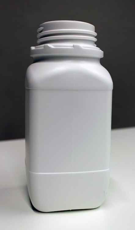 Square bottle wide neck HDPE 500 ml white