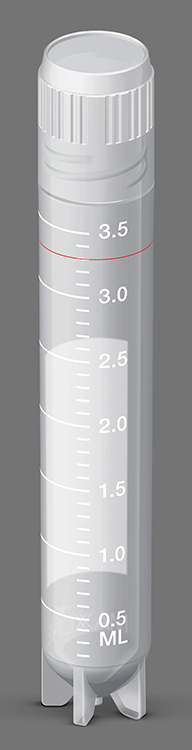 Cryotube Redline 4ml, pour 10x10 cryobox, stérile, gradué, zone d'écriture, sans Rnase-Dnase, economique