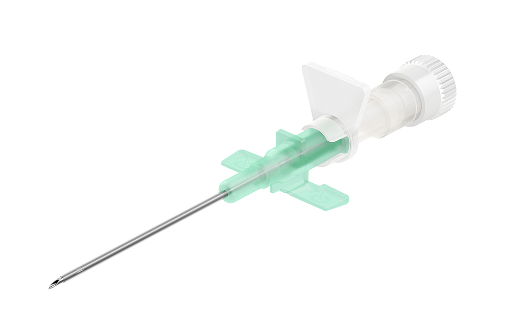 Clip Winged safety IV catheter, 18G,  1,2x32mm, green, Vigmed