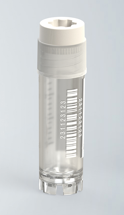 CryoGen tube 2ml, self-standing, external screw cap, graduation + barcode, sterile, bulk Biosigma