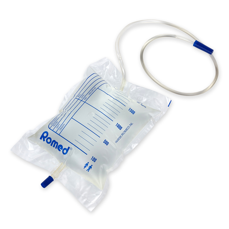 Urinebag 2L, with tap, with ventile, hose 90cm, sterile per piece