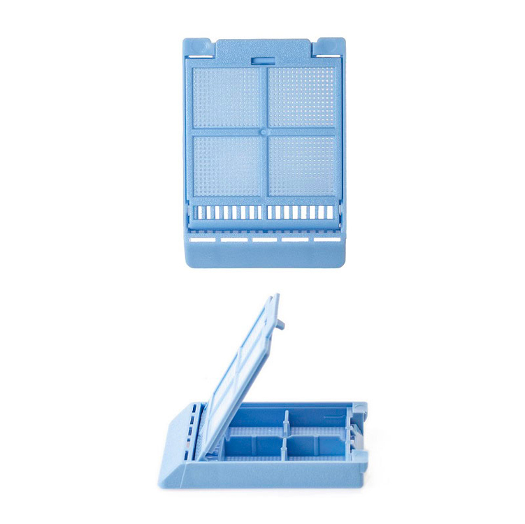 Micromesh biopsy 4 compartiment  + couvercle bleu, Simport