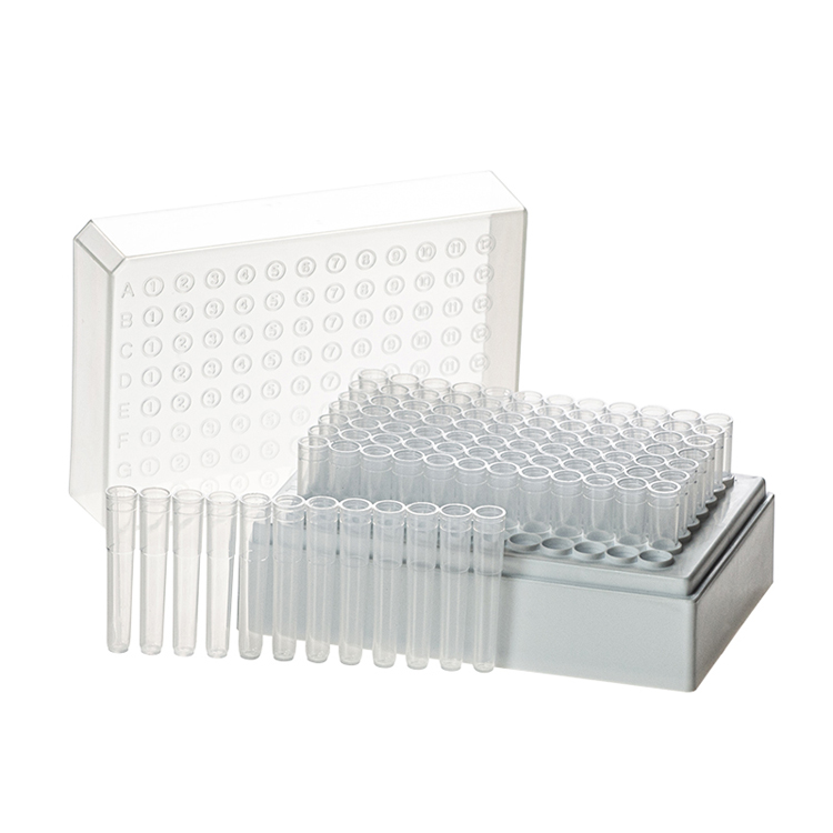 Biotube rack met 8 strips 12 buisjes, niet steriel, Simport