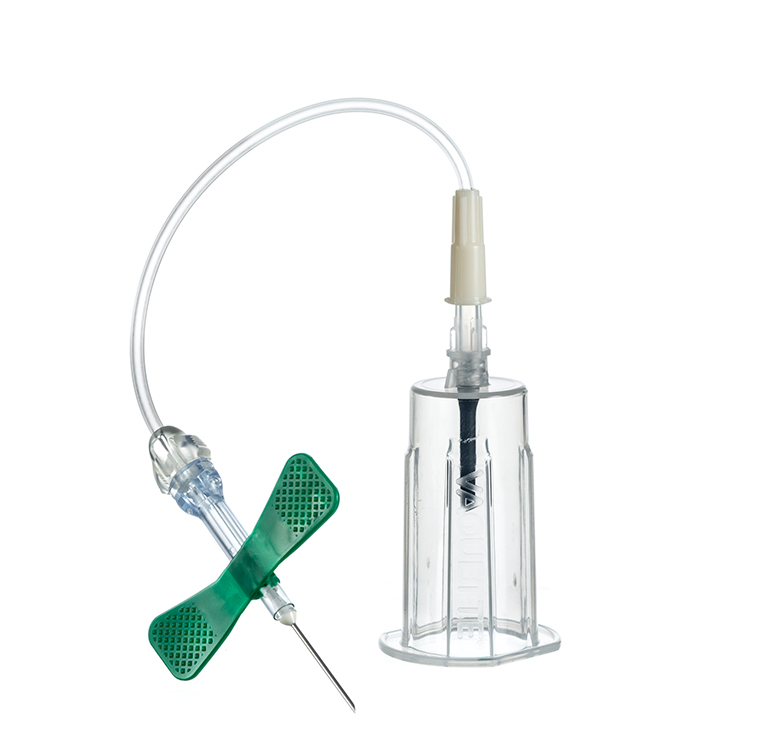 Vacuette safety vleugelnaald 21G x 10cm + luer adapter + holder, steriel, Greiner