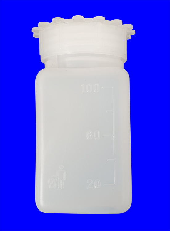 Bottle 100ml, square with wide neck, sealable, pe, Kartell