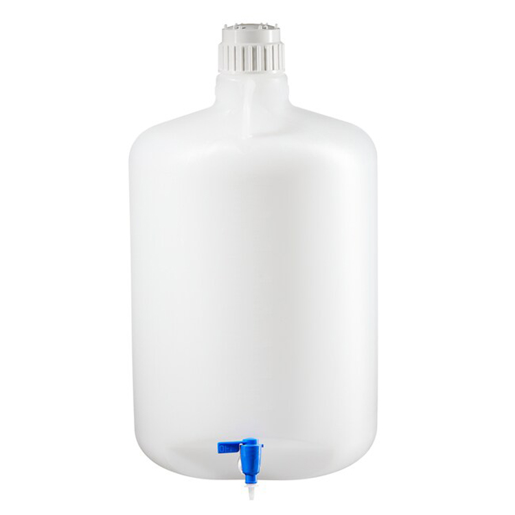 Vat LDPE 50L 2 handv+kraantje+stop Nalgène