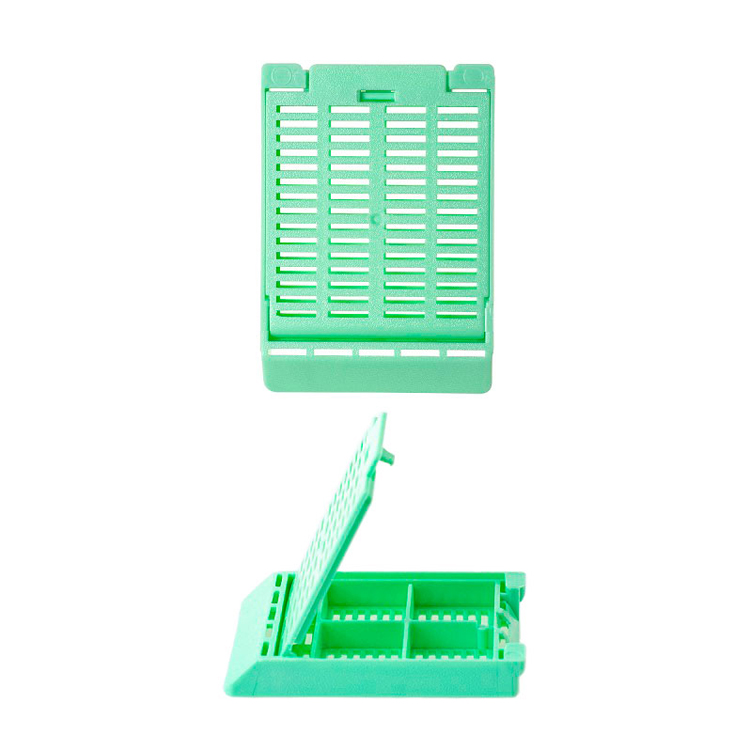 Slimsette embedding cassette 4 compartiment +couvercle vert, Simport