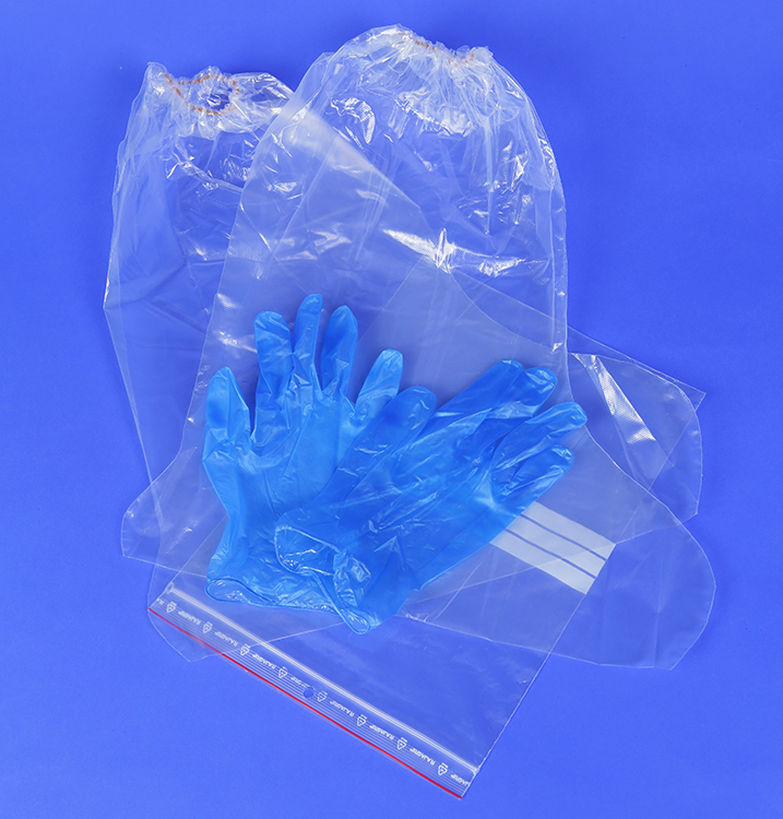 Gloves and swab sox for microbiologische surface testing, medium, per 2/zipperbag, sterile, Sodibox